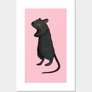 Cute black mouse Posters and Art